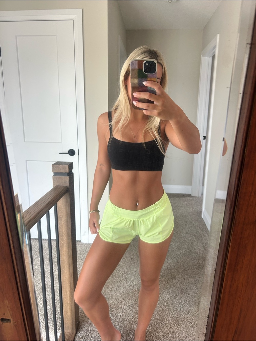 lululemon athletica Neon Yellow Athletic Running Shorts